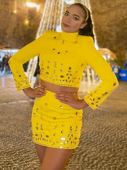 Skirt Outfit Set with Beads