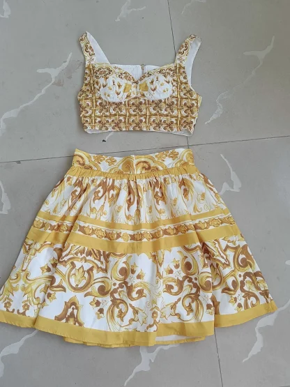 Floral Fantasy Crop Top Skirt Set - Image 6