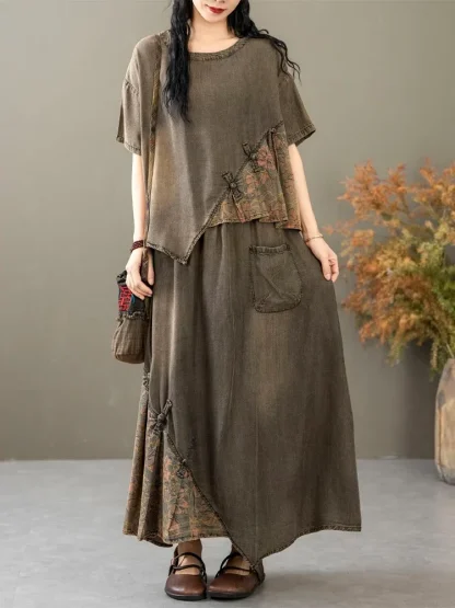 Summer Denim Loose Skirt Set - Image 4
