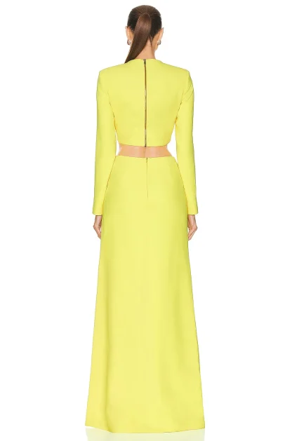 Cropped Top and High Split Skirt Set - Image 3