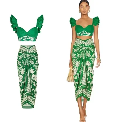 Tropical Breeze Floral Skirt Set - Image 2