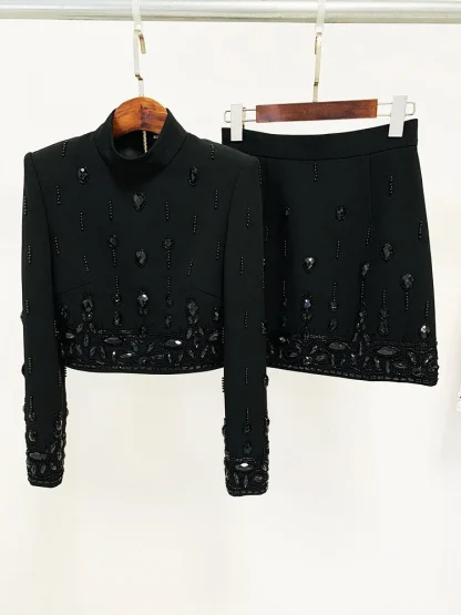 Skirt Outfit Set with Beads - Image 2