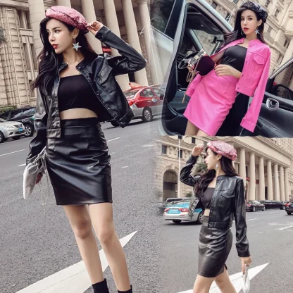 Fit Jacket and High Waist Skirt Set - Image 3