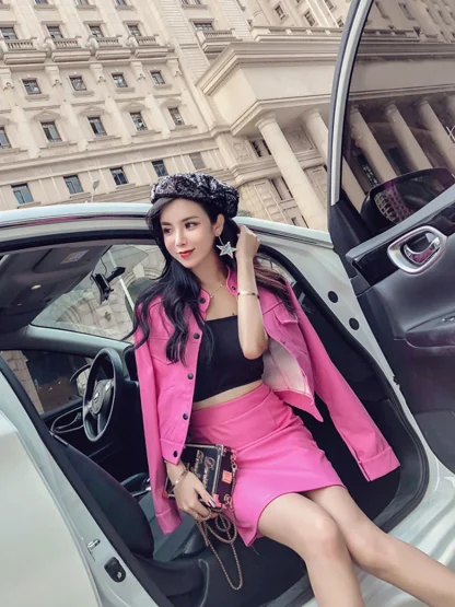 Fit Jacket and High Waist Skirt Set - Image 5