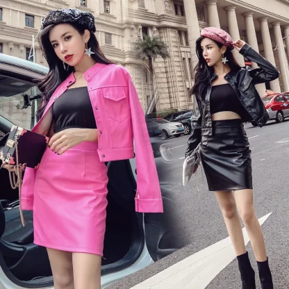 Fit Jacket and High Waist Skirt Set - Image 2