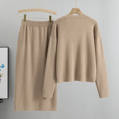 Matching Knit Blazer Skirt Set - Image 2