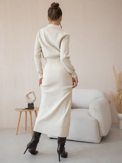 Two-Piece Blazer Skirt Set - Image 3