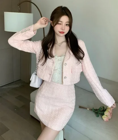 Two-Piece Tweed Jacket & Skirt Set - Image 4