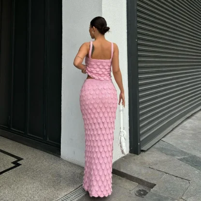 Chic Tweed Crop Top Skirt Set - Image 4