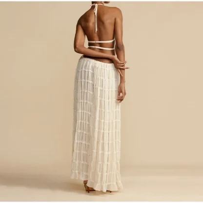 Hang Neck Top Fold-Over Skirt Set - Image 7