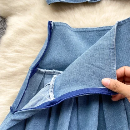 Casual Chic Denim Skirt Set - Image 5