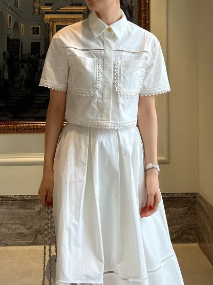 Hanging Crop Top Long Skirt Set - Image 2