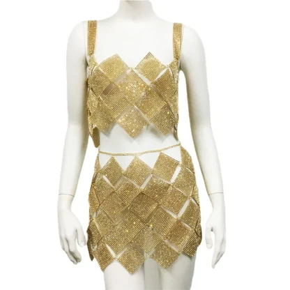 Sparkly Rhombus Mini Skirt Set - Image 6