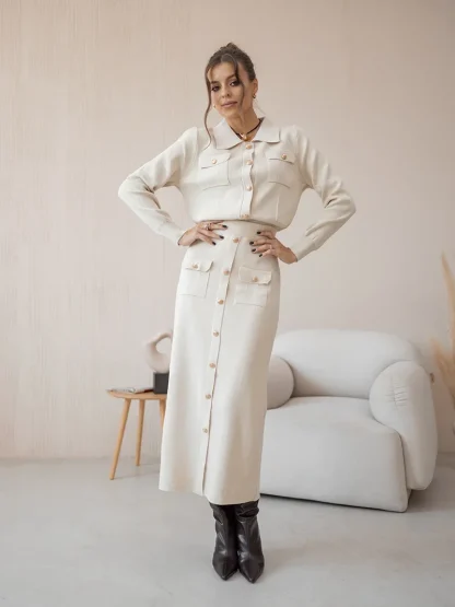 Two-Piece Blazer Skirt Set - Image 2