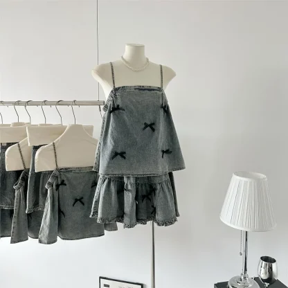 Aesthetic Denim Skirt Set - Image 2