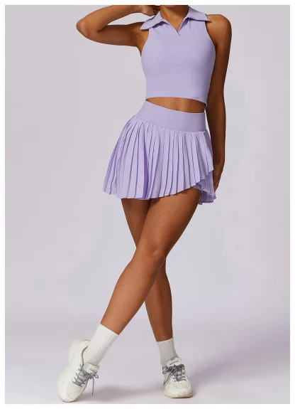 Sports Fitness Pleated Skirt Set - Image 6