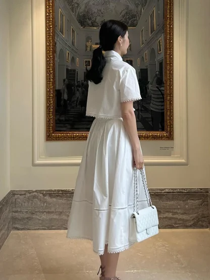 Hanging Crop Top Long Skirt Set - Image 3
