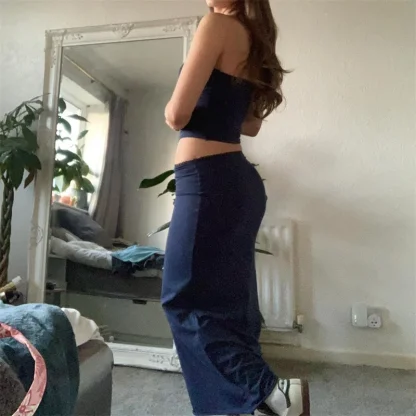 Solid Tube Top Matching Skirt Set - Image 5
