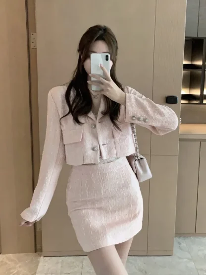 Two-Piece Tweed Jacket & Skirt Set - Image 5