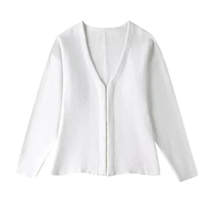 Elegant Knitted Coat Skirt Set - Image 2