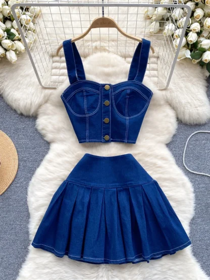 Casual Chic Denim Skirt Set - Image 2