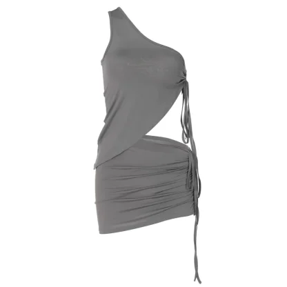 One Shoulder Cut Out Skirt Set - Image 6