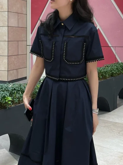 Hanging Crop Top Long Skirt Set - Image 5