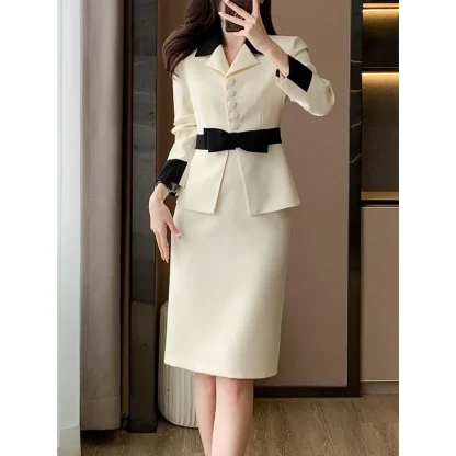 Elegant Bow Detail Skirt Set