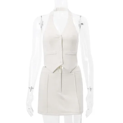 Backless Crop Top & Mini Skirt Set - Image 6