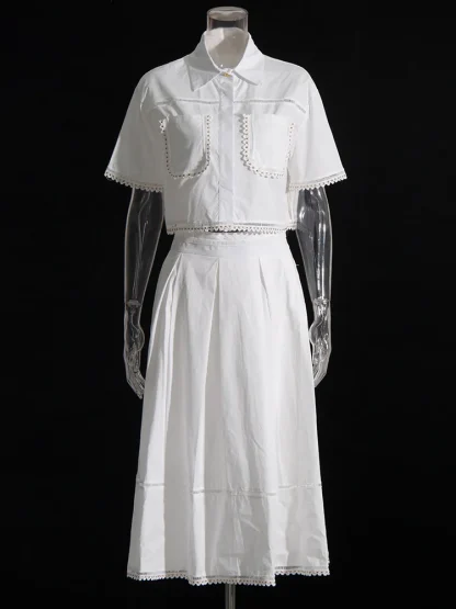Hanging Crop Top Long Skirt Set - Image 7