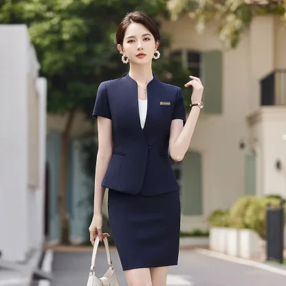 Workwear Blazer and Skirt Set - Image 5
