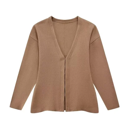 Elegant Knitted Coat Skirt Set - Image 6