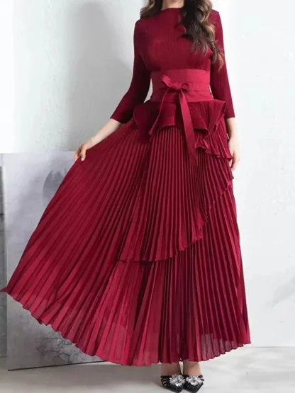 Irregular Hem Belted Skirt Set - Image 6