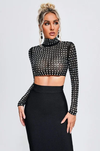 Stylish Bodycon Top & Midi Skirt Set - Image 2