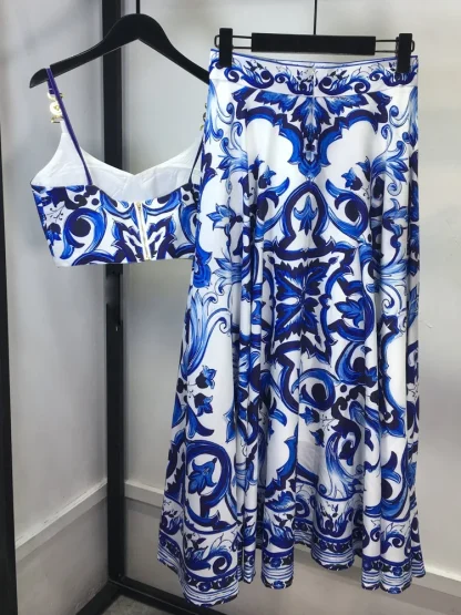 Tank Top Printed Long Skirt Set - Image 3