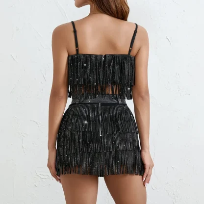 Chic Sleeveless Sequins Skirt Set - Image 4