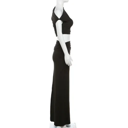 Bodycon Crop Top & Long Skirt Set - Image 5