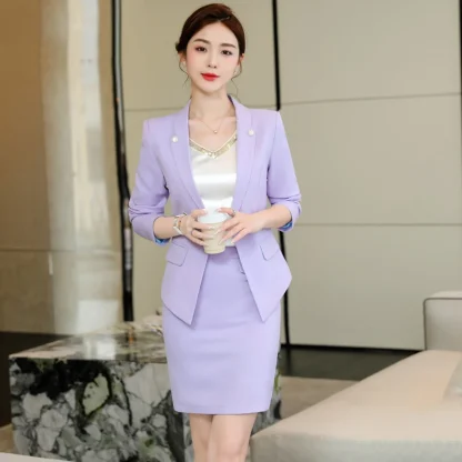 Elegant Business Jacket Skirt Set - Image 6