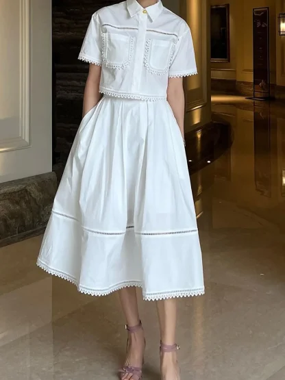 Hanging Crop Top Long Skirt Set