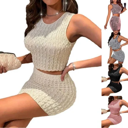 Slim Fit Tank Top and Skirt Set - Image 6