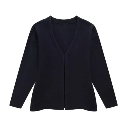 Elegant Knitted Coat Skirt Set - Image 4
