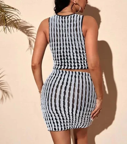 Slim Fit Tank Top and Skirt Set - Image 5