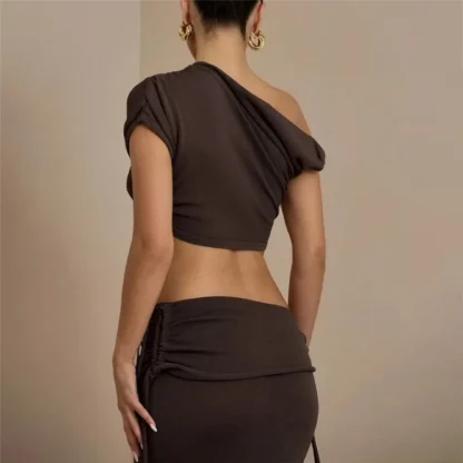 Bodycon Crop Top & Long Skirt Set - Image 3