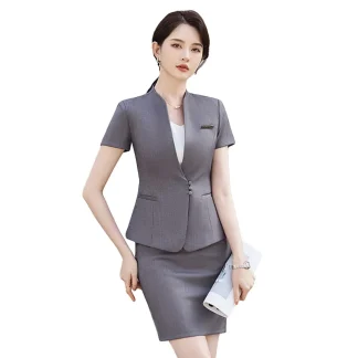 Workwear Blazer and Skirt Set