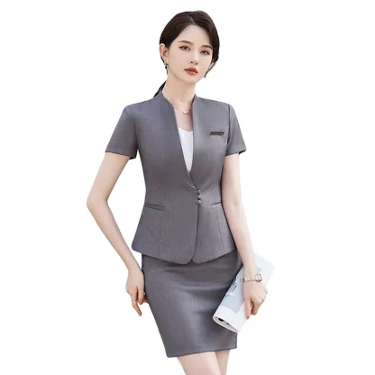 Workwear Blazer and Skirt Set