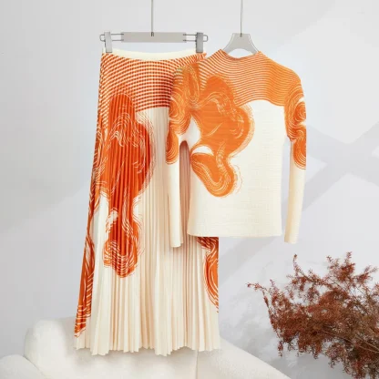 Stretchy Top Long Skirt Set