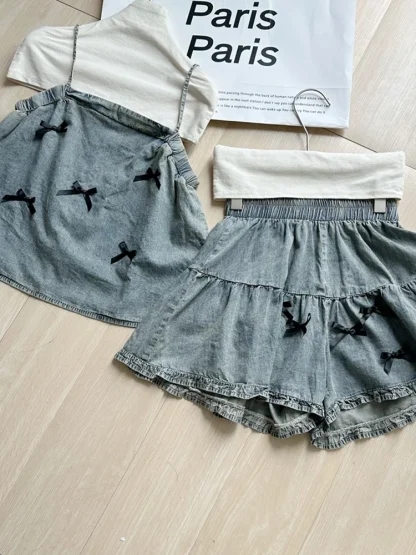Aesthetic Denim Skirt Set - Image 5