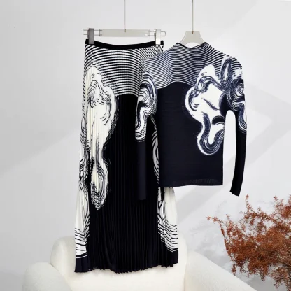Stretchy Top Long Skirt Set - Image 2