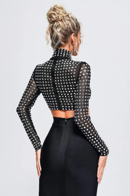Stylish Bodycon Top & Midi Skirt Set - Image 3