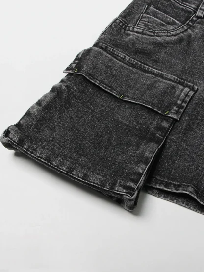 Black Denim Lapel Two-Piece Skirt Set - Image 6